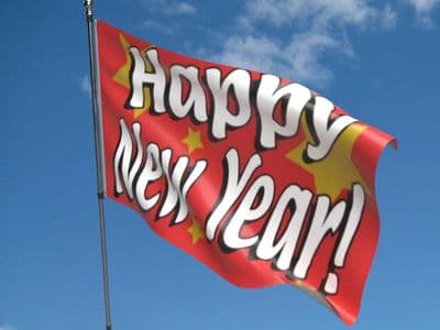Happy New Year Flag 5ft x 3ft