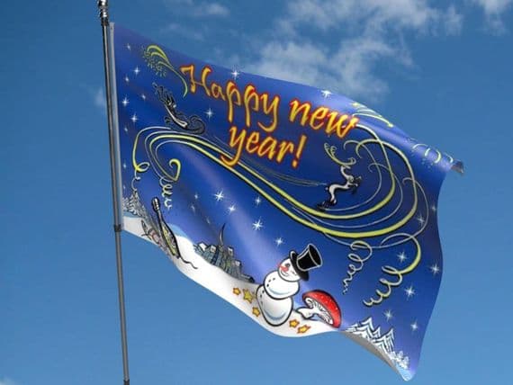 Happy New Year Snowman Flag | Buy Happy New Year Snowman Flag