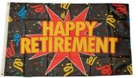 Happy Retirement Black Flag | Buy Happy Retirement Black Flag