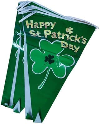 Happy St Patrick's Day PVC Bunting Triangle 3m