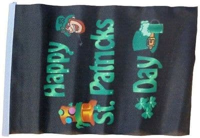 Happy St Patricks Day black MINI Flag - 9