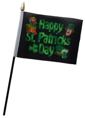 Happy St Patricks Day Table Flag - NO BASE