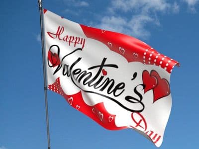 Happy Valentines Day Flag 5ft x 3ft
