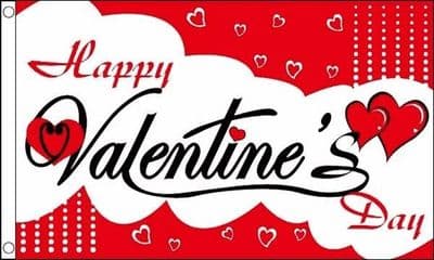Happy Valentines Day Flag VALUE 3ft x 2ft