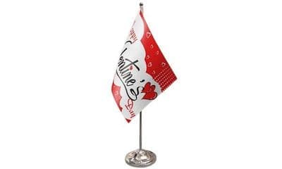 Happy Valentines Day Table Flag - Satin