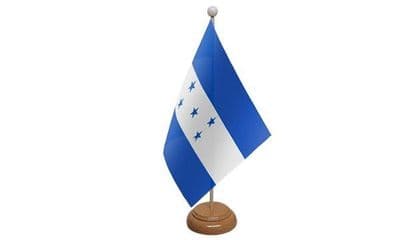 Honduras Table Flag - Wood