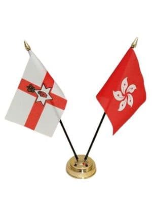 Hong Kong with Northern Ireland Friendship Table Flag