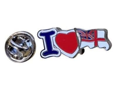 I Love Royal Navy White Ensign Pin Badge