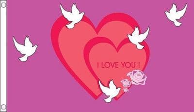 I Love You Flag - 5ft x 3ft | Standard Polyester