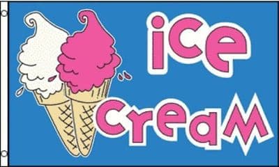 Ice Cream Flag - 5ft x 3ft | Standard Polyester