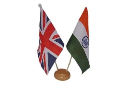 India Friendship Table Flag - Wood