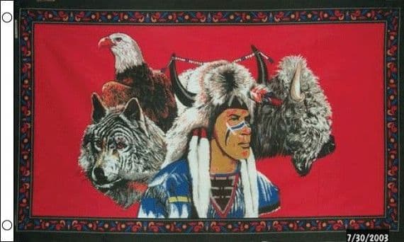 Indian Eagle Wolf Flag | Buy Indian Eagle Wolf Flag | NWFlags