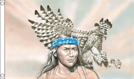 Indian With Eagle Flag | Buy Indian With Eagle Flag | NWFlags