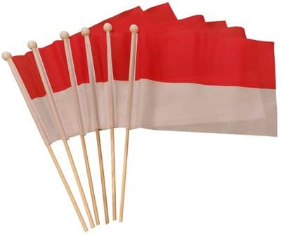 Indonesia Hand Flag - 6 Pack