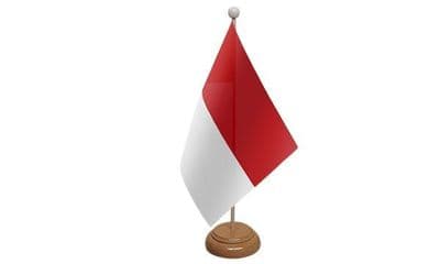 Indonesia Table Flag - Wood