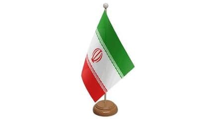 Iran Table Flag - Wood