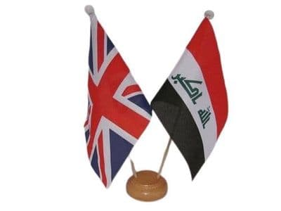 Iraq Friendship Table Flag - Wood