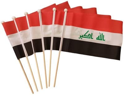 Iraq Hand Flag - 6 Pack