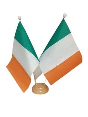Ireland Double Table Flag - Wood