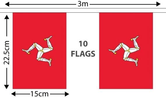 Isle of Man Bunting Small | Buy Isle of Man Small Bunting | NWFlags