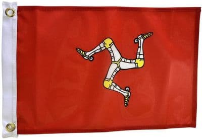 Isle of Man Flag 1.5ft x 1ft - Knitted Heavy Polyester Small Flag with 2 Eyelets