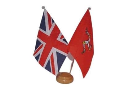 Isle of Man Friendship Table Flag - Wood