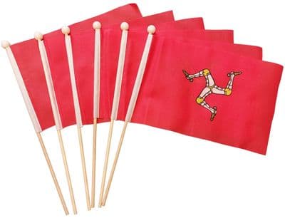 Isle Of Man Hand Flag - 6 Pack