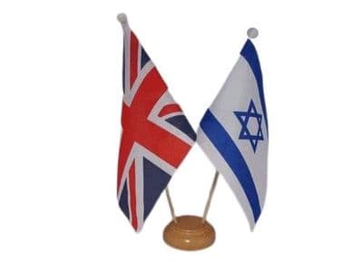 Israel Friendship Table Flag - Wood