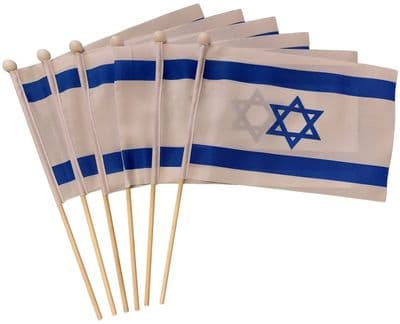 Israel Hand Flag - 6 Pack