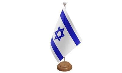 Israel Wooden Table Flag