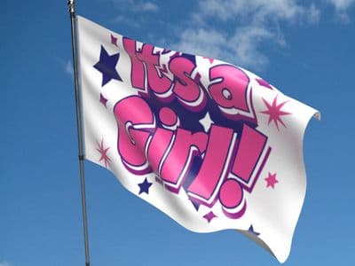 It's a Girl (new) 5ft x 3ft Flag