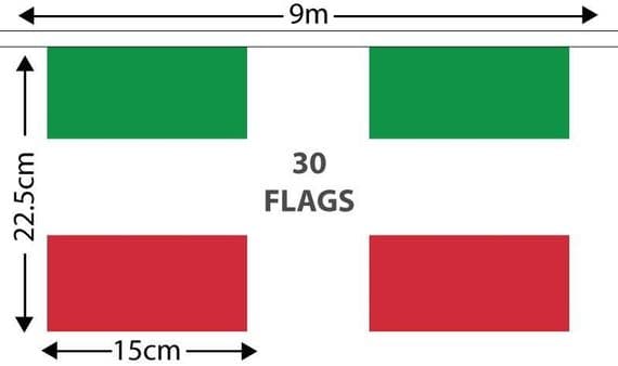 Italy 9m Bunting | Buy Italy Bunting | North West Flags