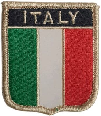 Italy Flag Shield Embroidered Sew on patch