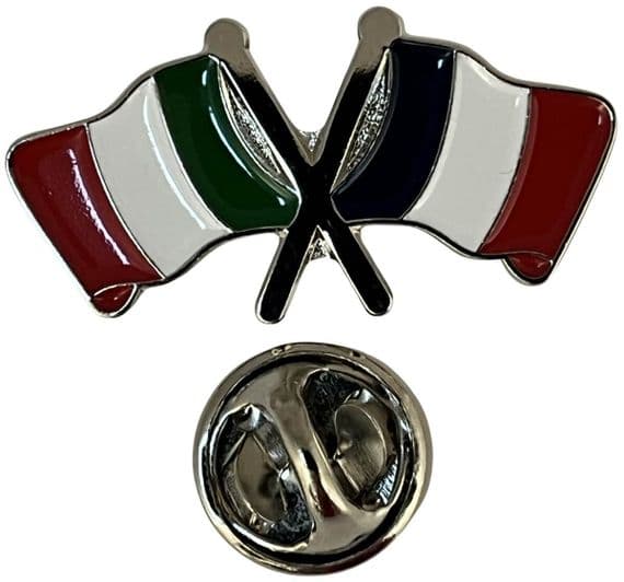 Italy & France Pin Badge - NWFlags