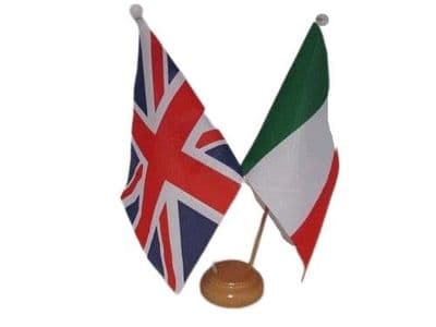 Italy Friendship Table Flag - Wood