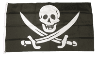 3ft x 2ft Jack Rackham Skull Pirate Flag | Buy Jack Rackham Skull Flag