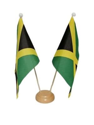 Jamaica Double Wooden Table Flag