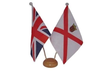 Jersey Friendship Table Flag - Wood