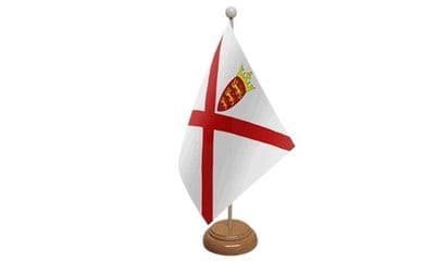Jersey Table Flag - Wood