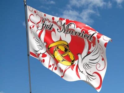 Just Married 5ft x 3ft Flag