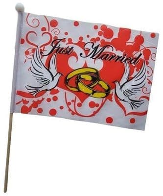 Just Married Hand Flag