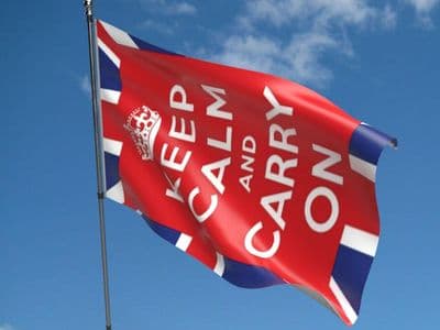 Keep Calm and Carry On - UK Flag 5ft x 3ft