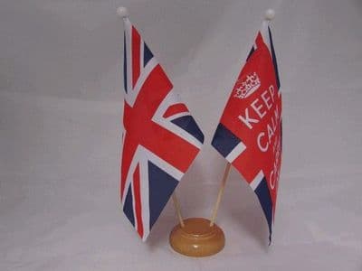 Keep Calm And Carry On UK Friendship Wooden Table Flag