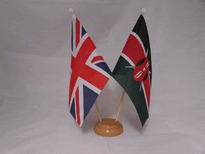 Kenya Friendship Table Flag - Wood