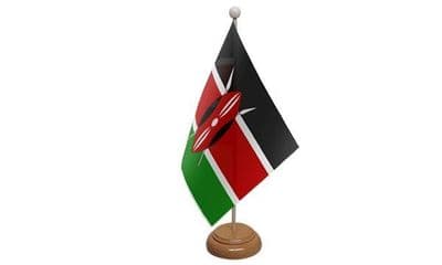 Kenya Wooden Table Flag