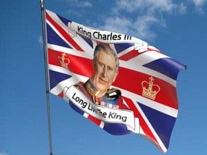 King Charles III Long Live the King Flag 5ft x 3ft