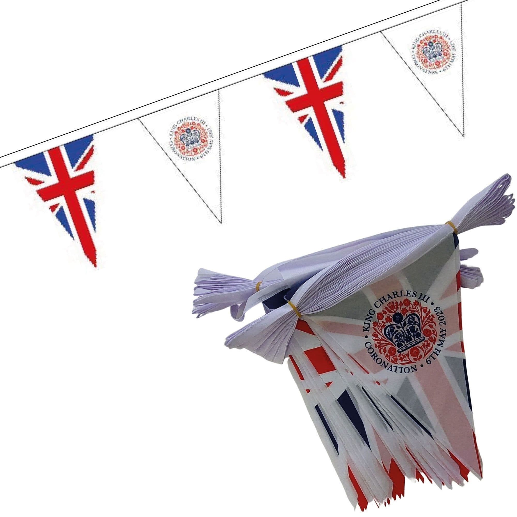 Kings Coronation Triangle Bunting 20m - 50 Flags | NWFlags.co.uk
