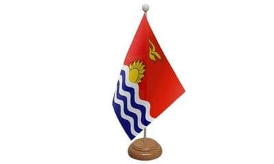 Kiribati Table Flag - Wood