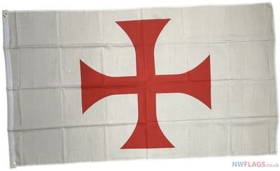Knights Templar Red Cross Flag - 5ft x 3ft | Standard Polyester