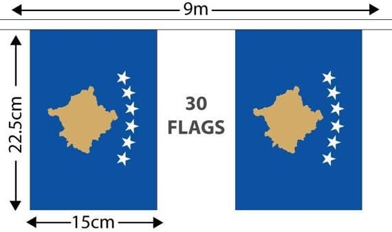 Kosovo Bunting | Buy Kosovo Bunting | North West Flags